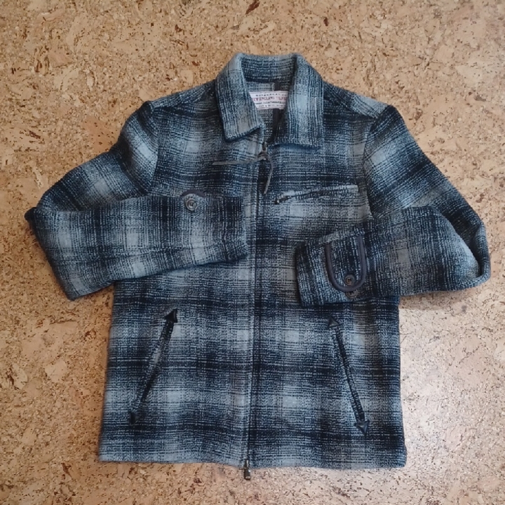 Guideboat Co. Women's Gray Wool Plaid Full Zip Jacket Size S Made In Italy